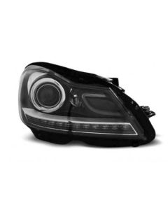 Mercedes C-klasse W204 xenon koplampen zwart met LED 2011-