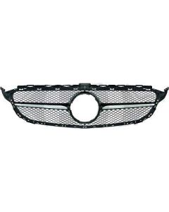 Mercedes C-klasse W205 C63 AMG look grill zwart chrome 2014