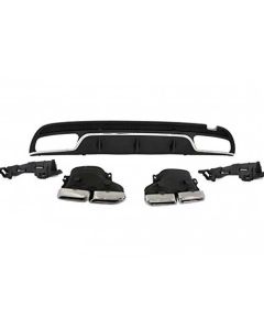 Mercedes C-klasse W205 sedan C63 AMG look diffuser met eindtips
