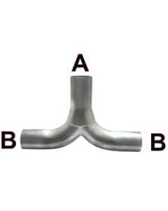 Stalen T-buis A=63,5mm B=50,8mm