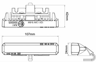 LED flitser inbouw afmeting